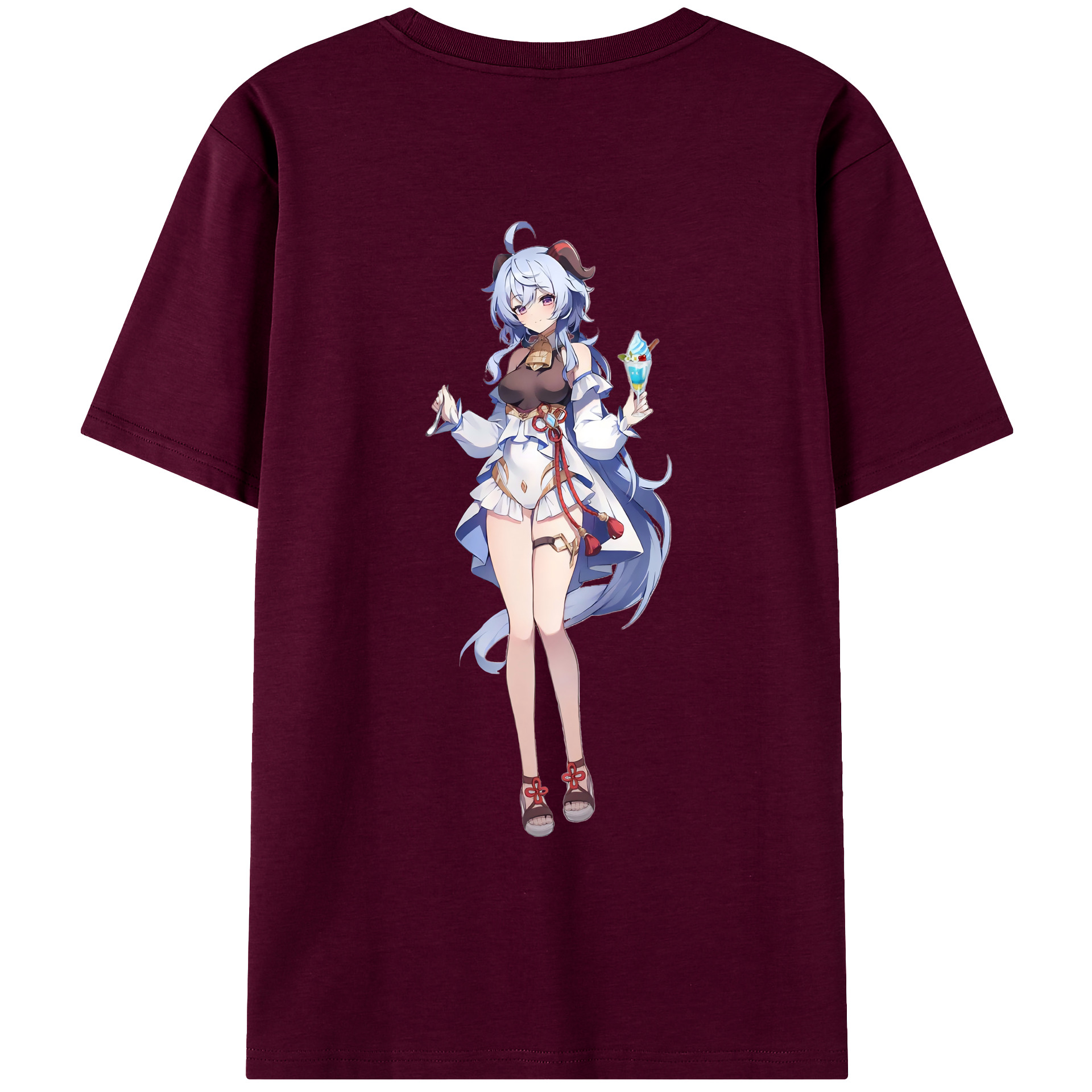 げんし神 甘雨 かんう genshin Ganyu レディース半袖Tシャツ(バックプリント)